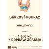 Dárkový poukaz v hodnotě 1 500 Kč + doprava zdarma příklad